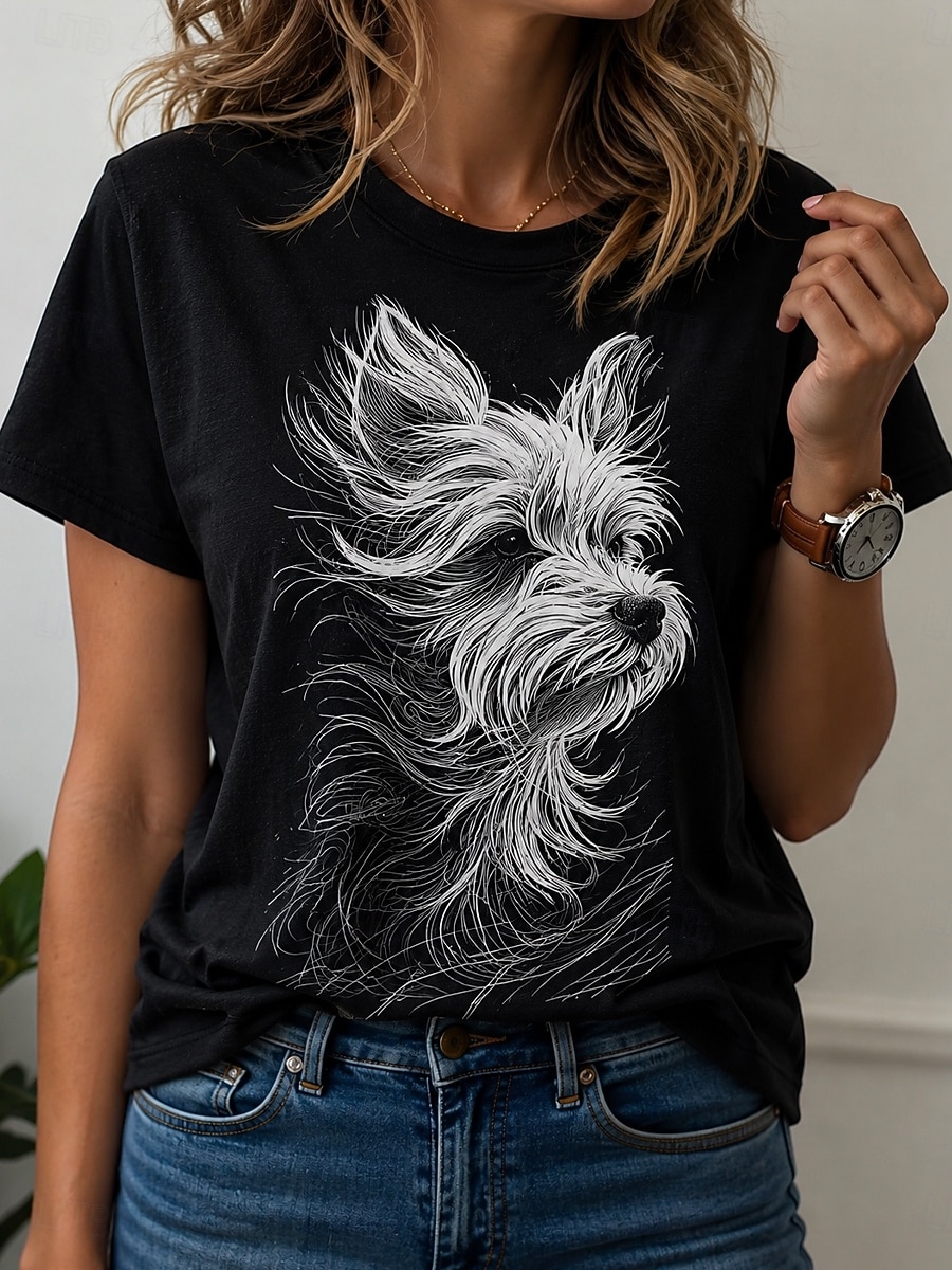 3D Printing Yorkshire - Camiseta feminina com estampa 3D, gola