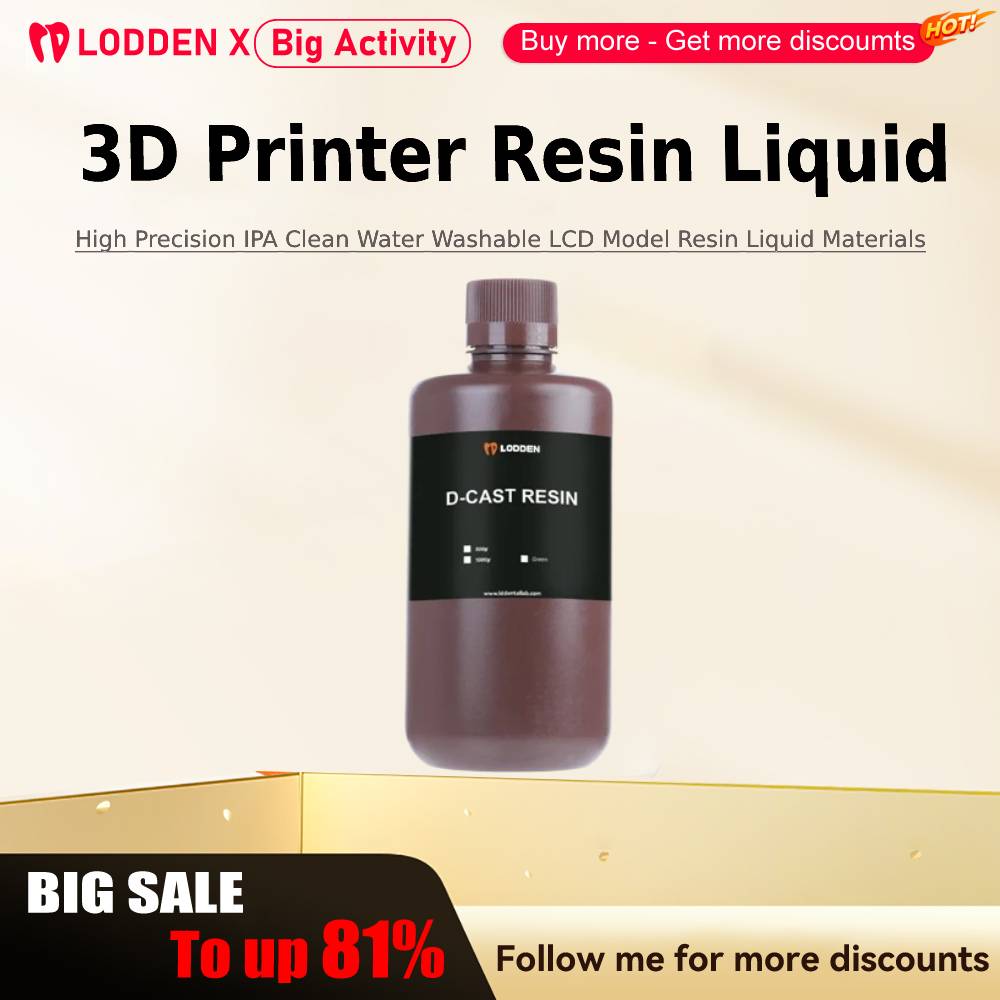 3D Printer Resin - Lodden impressora 3d resina líquida 385/405nm