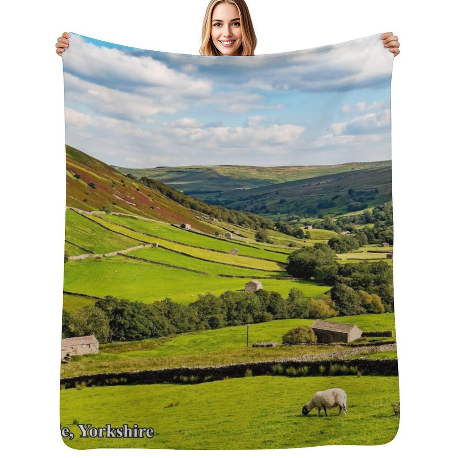 3D Printing Yorkshire - Cobertor macio de pelúcia Yorkshire Dales