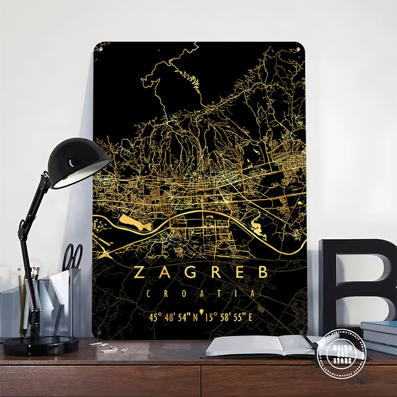 Mapa de Zagreb Croácia, Pôster - 3D Printing Zagreb avaliação e preço