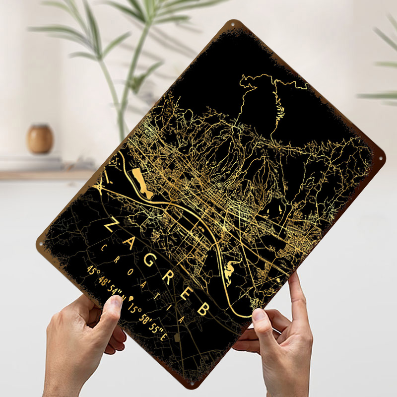 Mapa de Zagreb Croácia, Pôster - 3D Printing Zagreb avaliação e preço