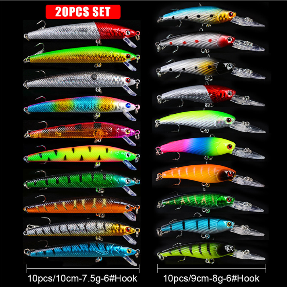 20 pçs/lote minnow iscas de pe - 3D Printing Lure avaliação e preço