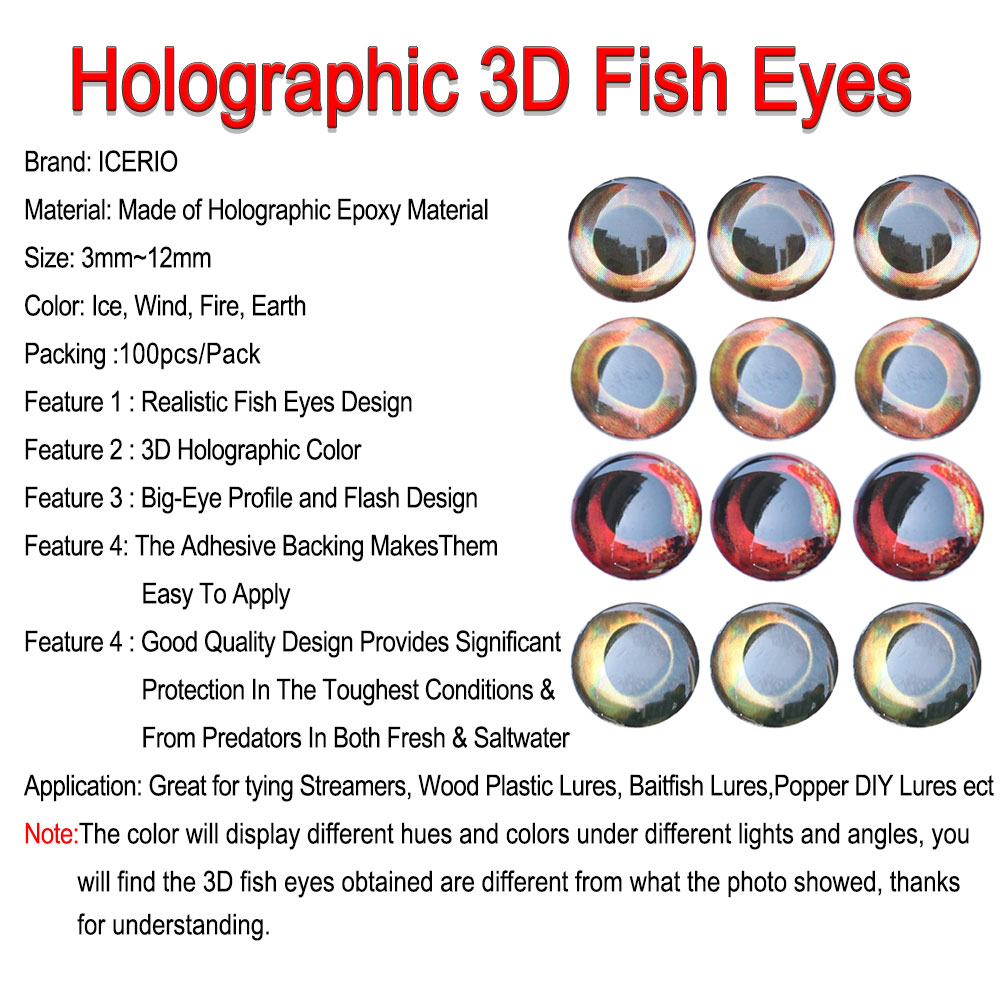 Icerio 100 pçs holográfico 3d  - 3D Printing Lure avaliação e preço